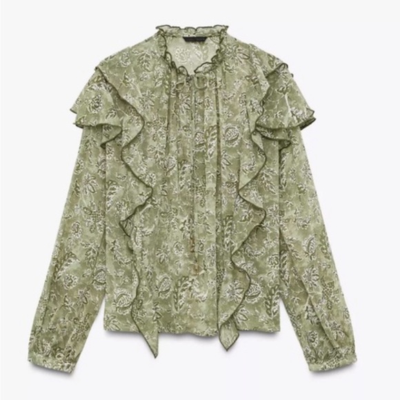 Zara Ruffled Multicolored Blouse - Picture 7 of 13